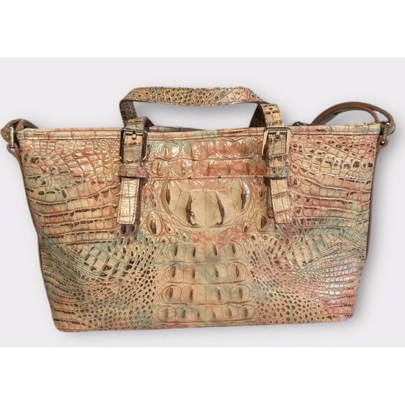 Brahmin Asher Mini Seashell Shoulder Tote Retire‎ Quiet Luxury Old Money Leather - Picture 2 of 12